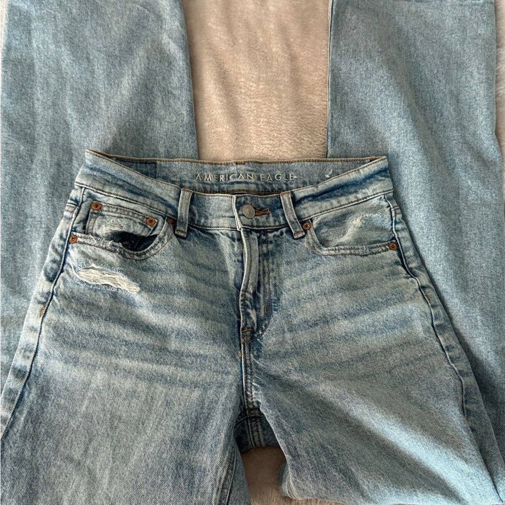 American Eagle Outfitters Blue Flare & Wide Leg Jeans